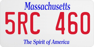 MA license plate 5RC460