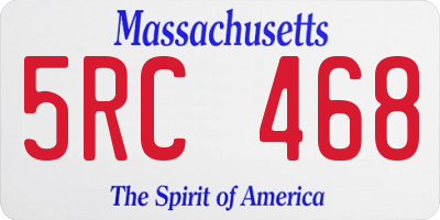 MA license plate 5RC468
