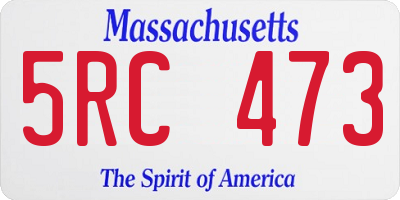 MA license plate 5RC473