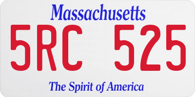 MA license plate 5RC525
