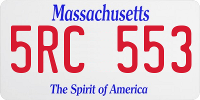 MA license plate 5RC553