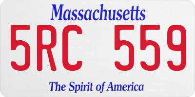MA license plate 5RC559