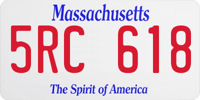 MA license plate 5RC618