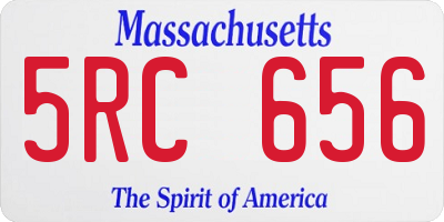 MA license plate 5RC656