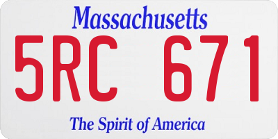 MA license plate 5RC671