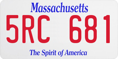 MA license plate 5RC681