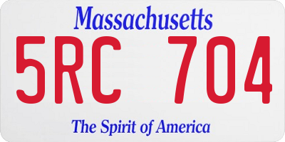 MA license plate 5RC704