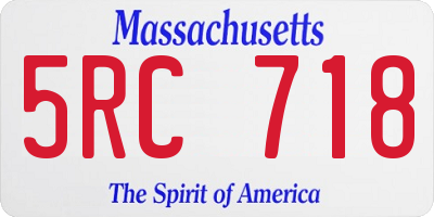 MA license plate 5RC718