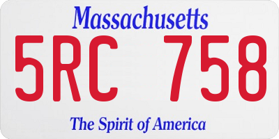 MA license plate 5RC758