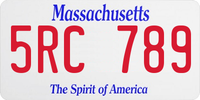 MA license plate 5RC789
