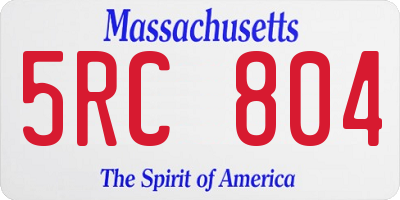 MA license plate 5RC804