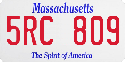 MA license plate 5RC809