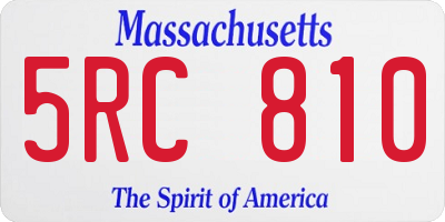 MA license plate 5RC810