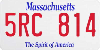 MA license plate 5RC814