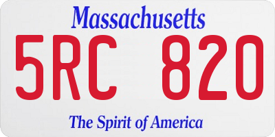 MA license plate 5RC820