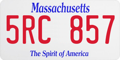 MA license plate 5RC857