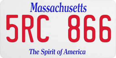 MA license plate 5RC866