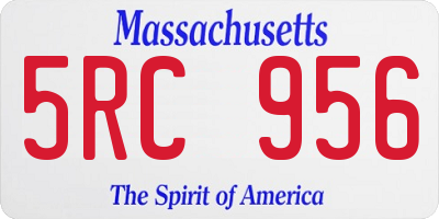 MA license plate 5RC956