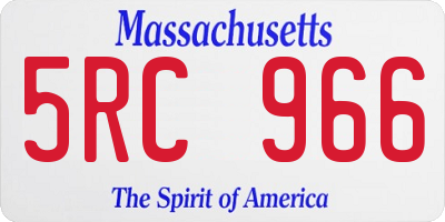 MA license plate 5RC966