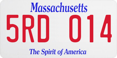 MA license plate 5RD014