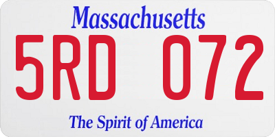 MA license plate 5RD072