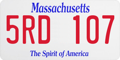 MA license plate 5RD107