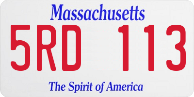 MA license plate 5RD113
