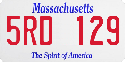 MA license plate 5RD129