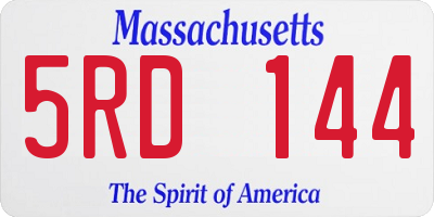MA license plate 5RD144