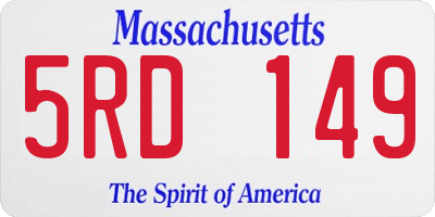 MA license plate 5RD149