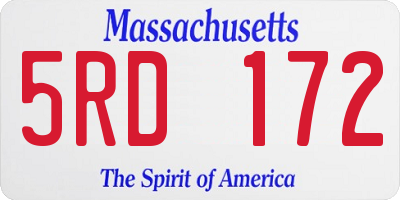 MA license plate 5RD172