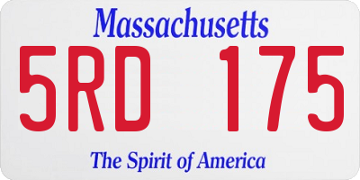 MA license plate 5RD175