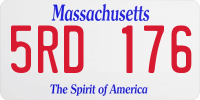 MA license plate 5RD176
