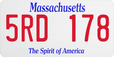 MA license plate 5RD178