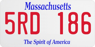 MA license plate 5RD186