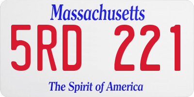 MA license plate 5RD221