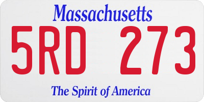 MA license plate 5RD273