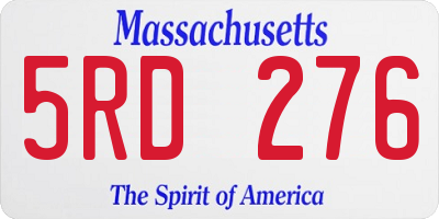 MA license plate 5RD276
