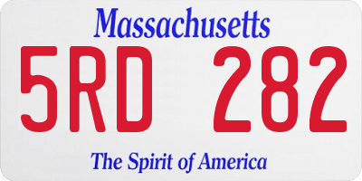 MA license plate 5RD282
