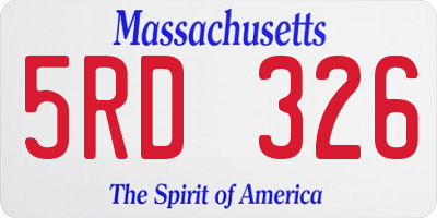 MA license plate 5RD326