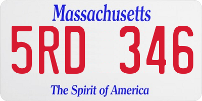 MA license plate 5RD346