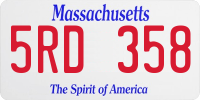 MA license plate 5RD358