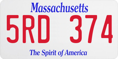 MA license plate 5RD374