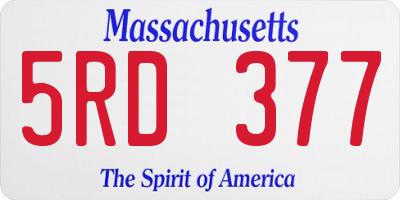 MA license plate 5RD377