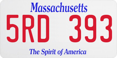 MA license plate 5RD393