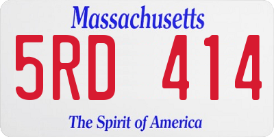 MA license plate 5RD414