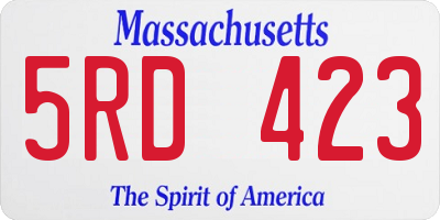 MA license plate 5RD423
