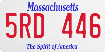 MA license plate 5RD446