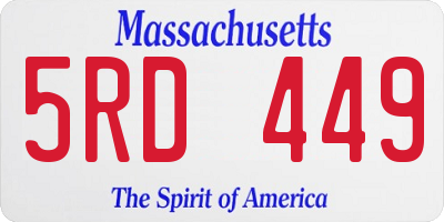 MA license plate 5RD449