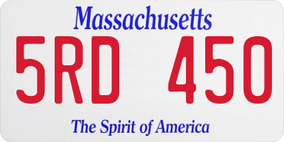 MA license plate 5RD450